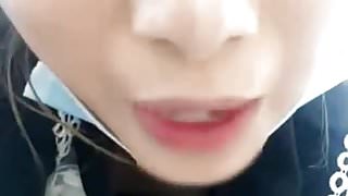 Chinese girl suck and fuck in garden