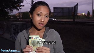 Public Agent Agent fucks Asian babe May Thai doggy style